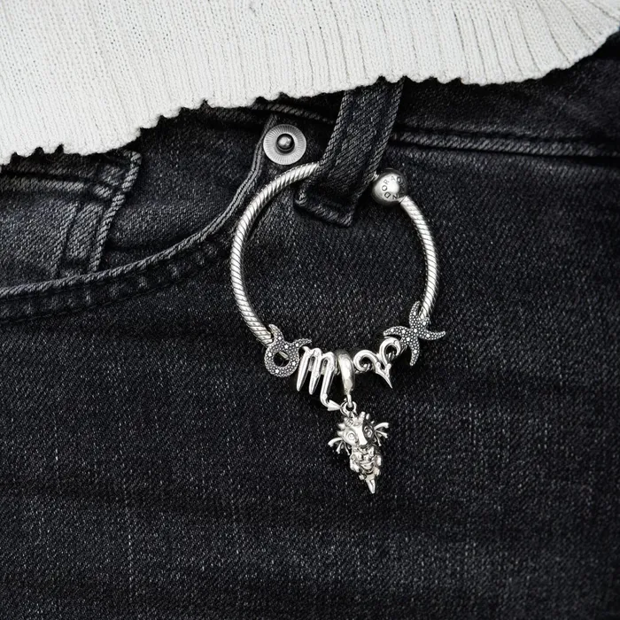 1 Bracelet2 Charms 99 Women Pandora Sparkling Aries Zodiac Charm