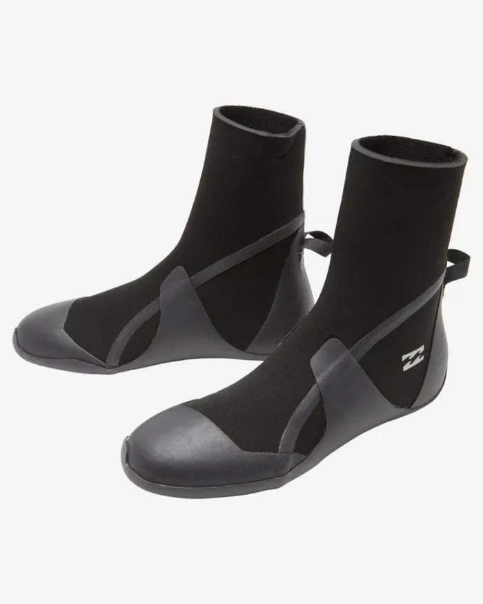 5 Absolute Round Toe Wetsuit Boots Black Hash Men Billabong Surf Accessories