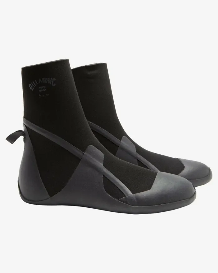 5 Absolute Round Toe Wetsuit Boots Black Hash Men Billabong Surf Accessories