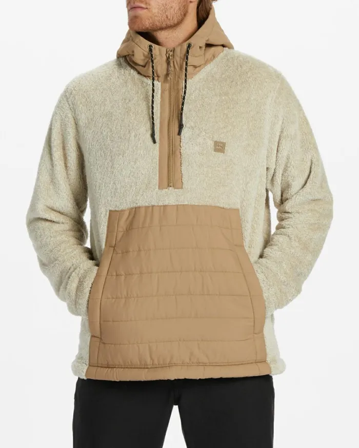 ADiv Badger Hooded HalfZip Pullover Oatmeal Heather Men Billabong Hoodies and Fleece