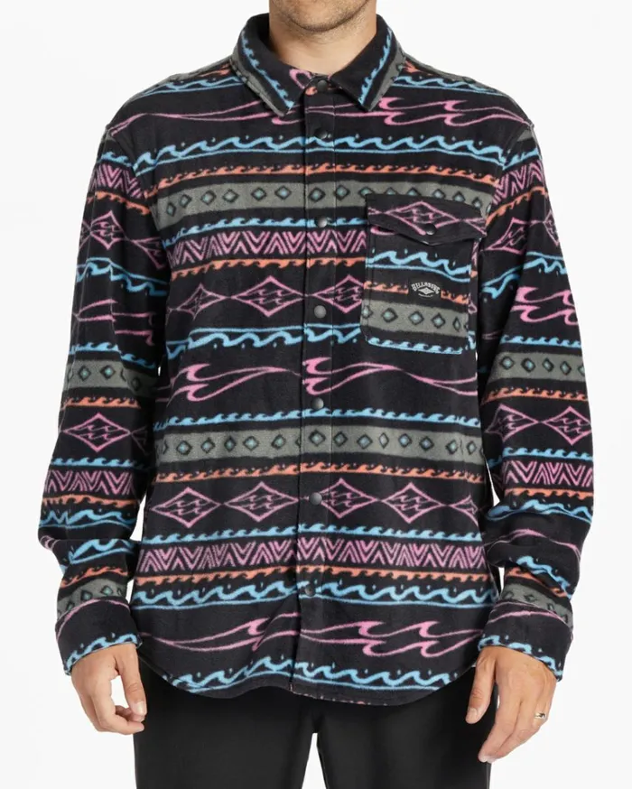 ADiv Furnace Flannel Shirt Purple Ash Men Billabong Hoodies and Fleece