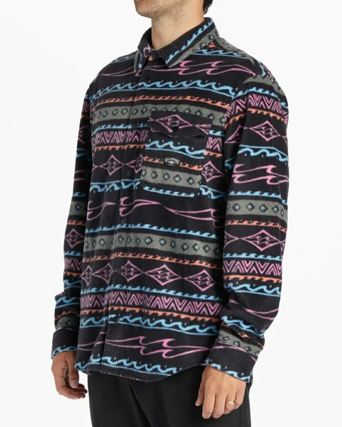 ADiv Furnace Flannel Shirt Purple Ash Men Billabong Hoodies and Fleece