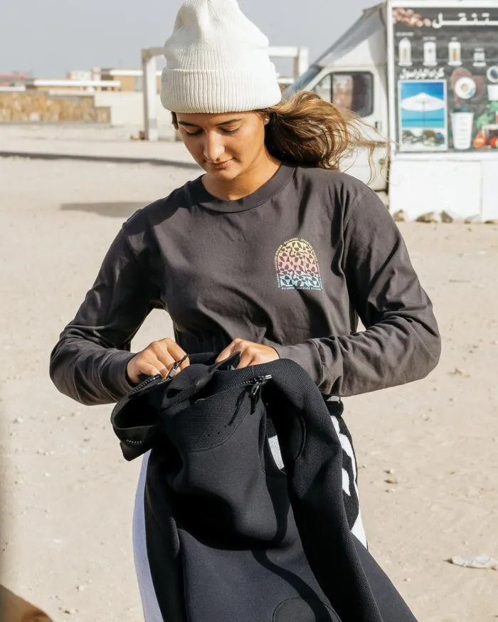 ADiv Long Sleeve TShirt Black Sands Women Billabong Graphic Tees and Tanks