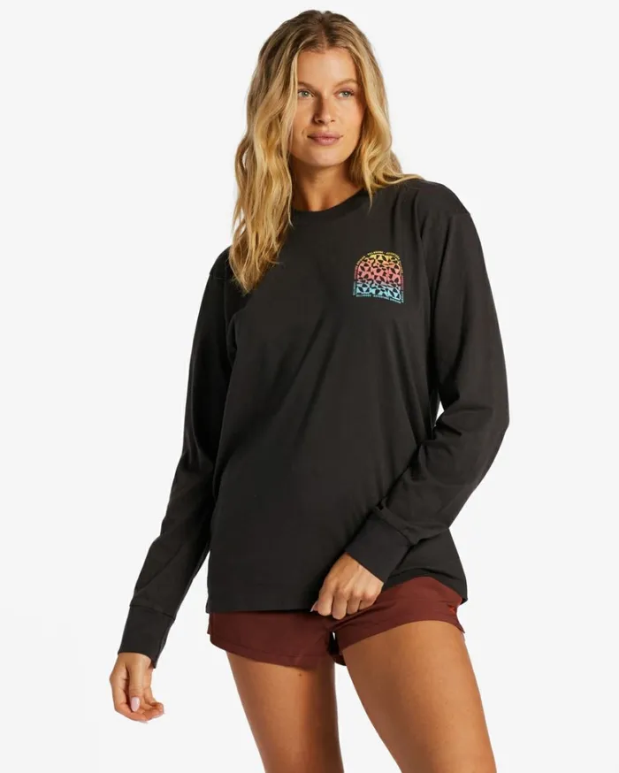ADiv Long Sleeve TShirt Black Sands Women Billabong Graphic Tees and Tanks