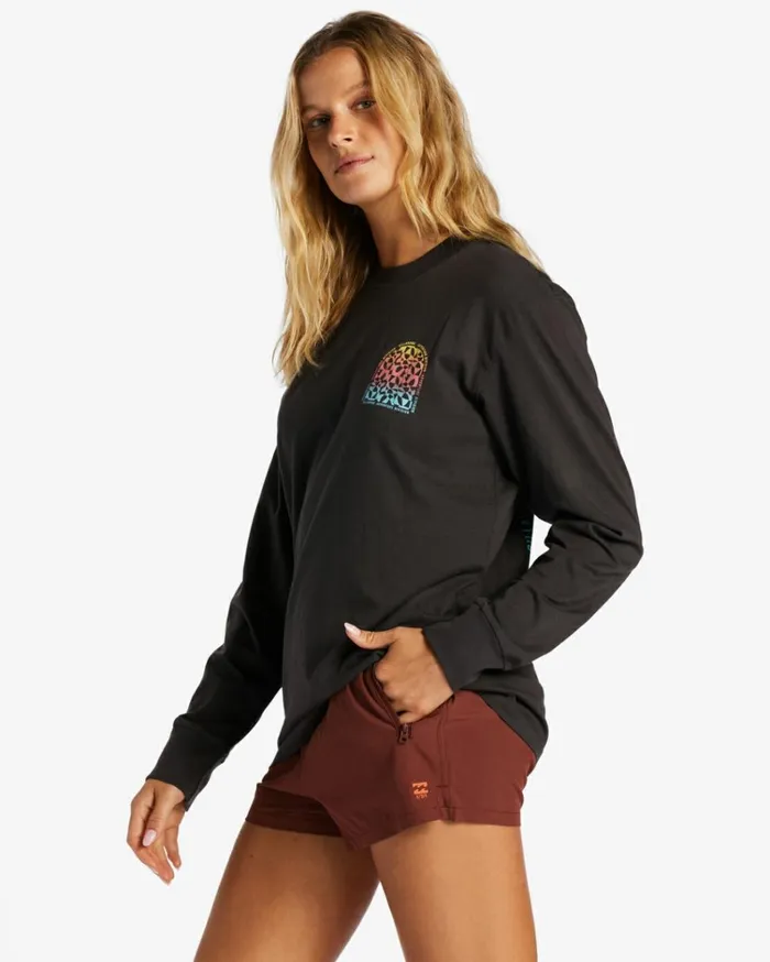 ADiv Long Sleeve TShirt Black Sands Women Billabong Graphic Tees and Tanks
