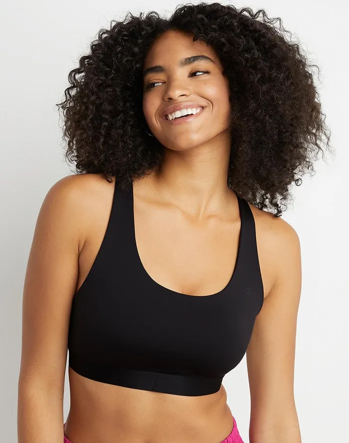 Absolute Strappy Sports Bra C Logo Black Women Champion Sports Bras and Bralettes