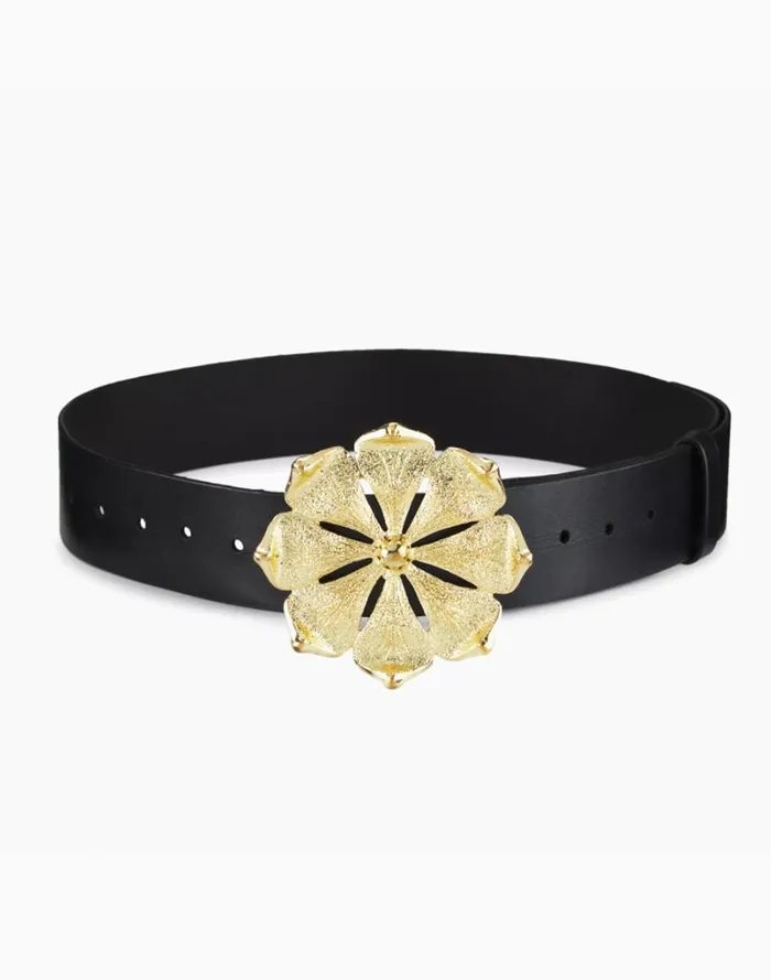 Accessories and Gifts Women Cynthia Rowley Gold Flower Buckle Belt