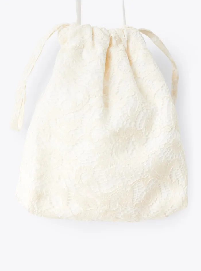 Accessories Girl 216 Il Gufo Drawstring Bag In Lace