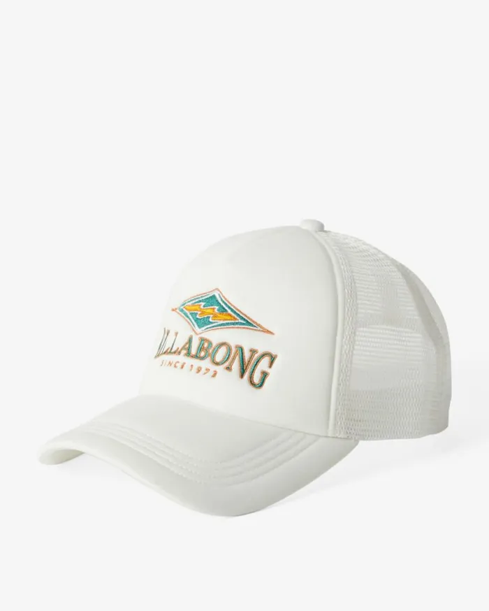 Across Waves Trucker Hat Salt Crystal 2 Women Billabong Hats and Beanies