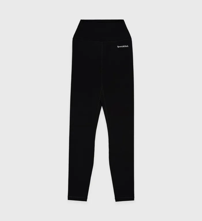 Activewear Women Sporty and Rich Serif Logo Legging 8211 BlackWhite