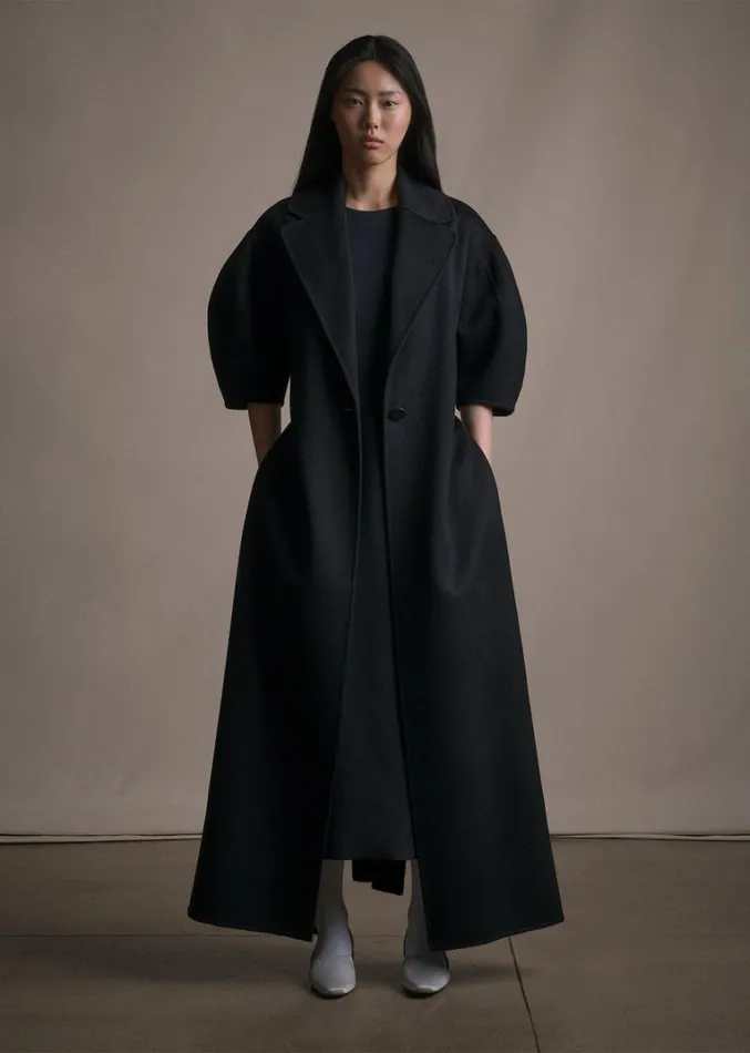 Adam Lippes Abrigo Regency De Cashmere Doble Cara Negro Womens Coats and Jackets
