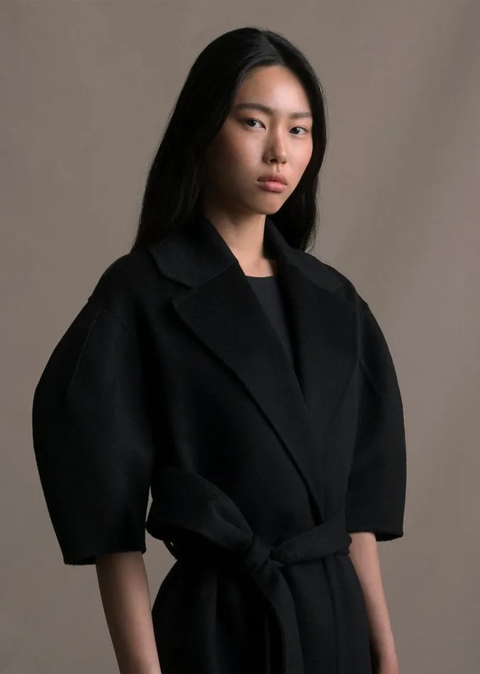 Adam Lippes Abrigo Regency De Cashmere Doble Cara Negro Womens Coats and Jackets