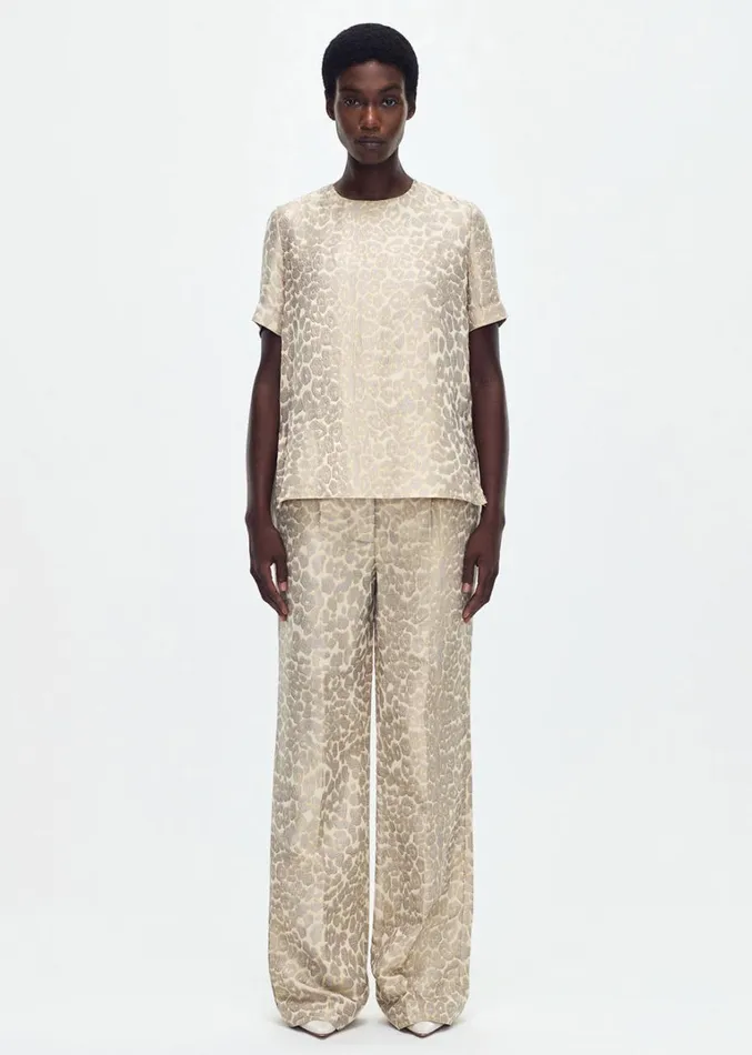 Adam Lippes Banks Pant Pale Grey Multi Womens Pants