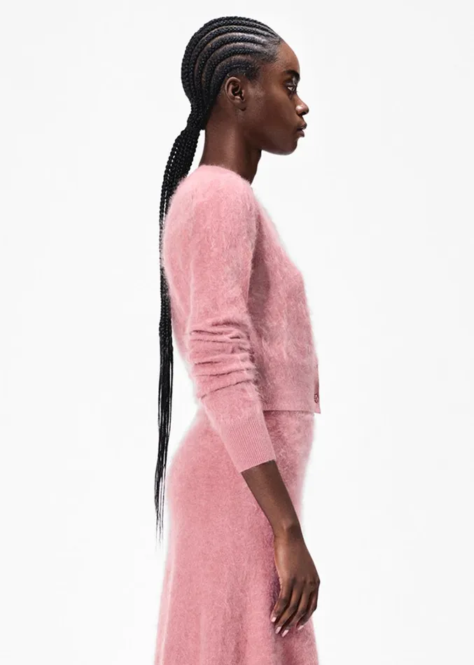 Adam Lippes Cruz Cardigan Rose Womens Sweaters and Knitwear