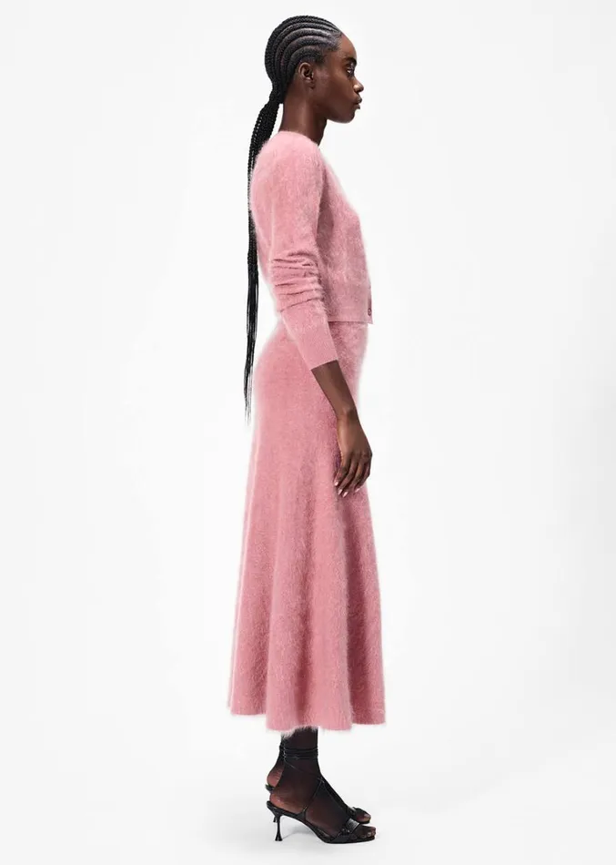 Adam Lippes Cruz Cardigan Rose Womens Sweaters and Knitwear