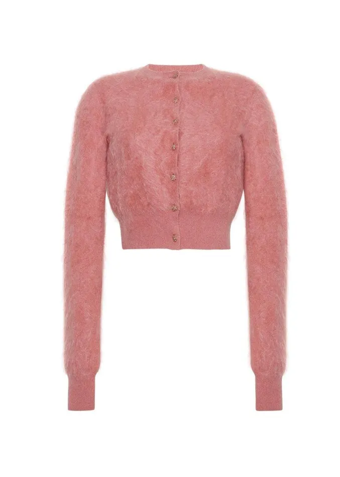 Adam Lippes Cruz Cardigan Rose Womens Sweaters and Knitwear