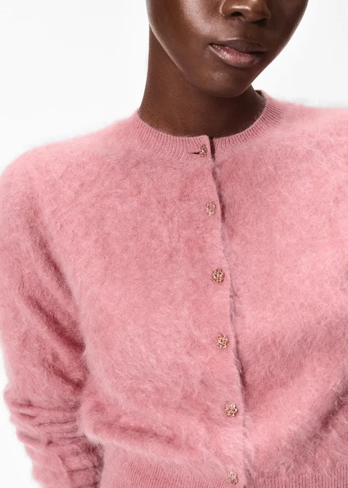 Adam Lippes Cruz Cardigan Rose Womens Sweaters and Knitwear