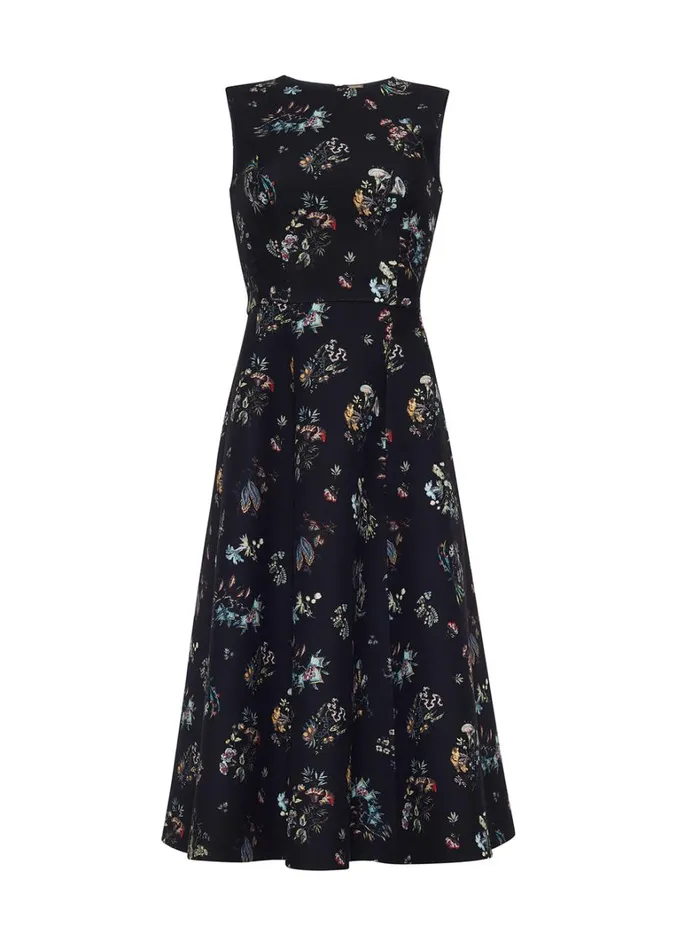 Adam Lippes Eloise Dress Black Floral Womens Dresses