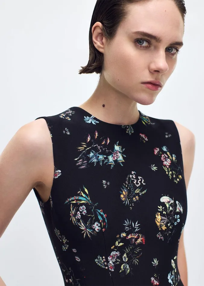 Adam Lippes Eloise Dress Black Floral Womens Dresses