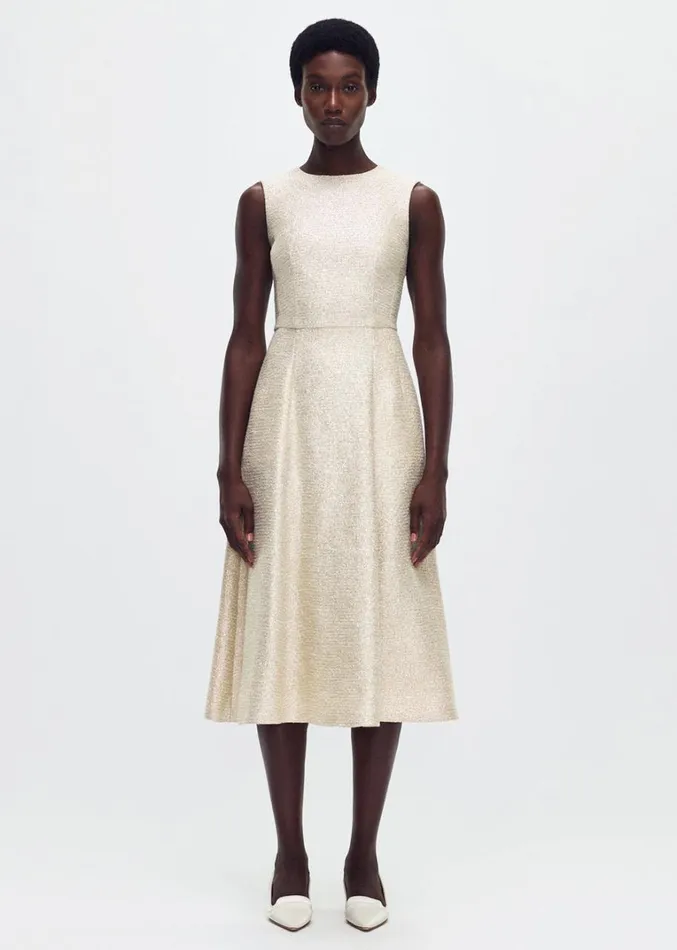 Adam Lippes Eloise Dress Metallic Multi Womens Dresses