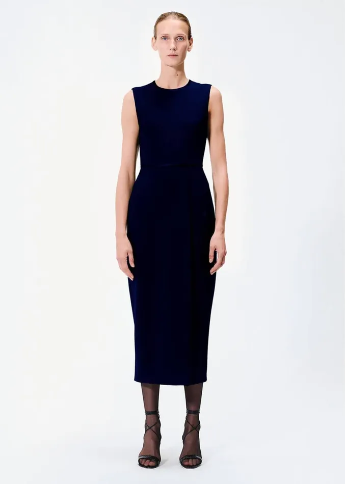 Adam Lippes Nello Dress Navy Womens Dresses
