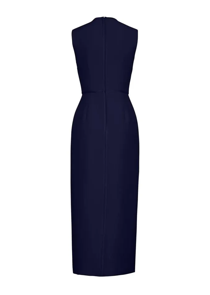 Adam Lippes Nello Dress Navy Womens Dresses