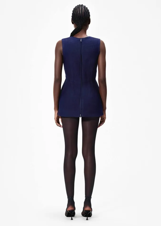 Adam Lippes Shell With Basque Navy Womens Tops