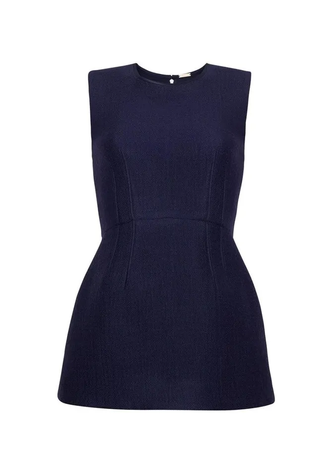 Adam Lippes Shell With Basque Navy Womens Tops
