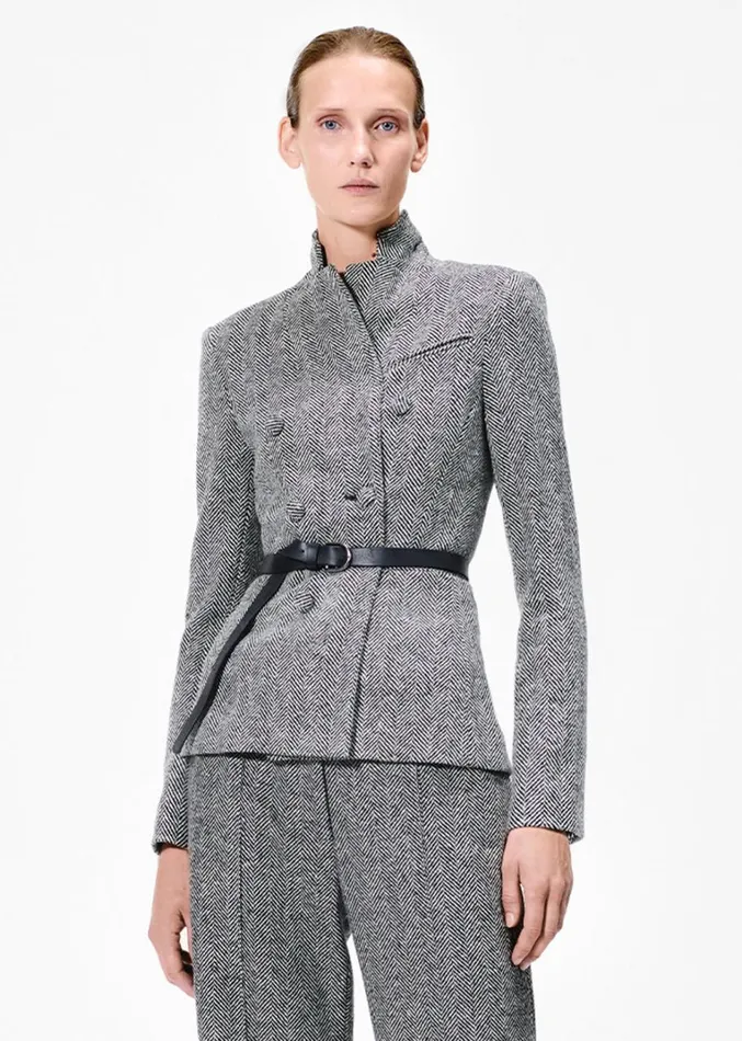 Adam Lippes Spencer Jacket Blackivory Womens Coats and Jackets