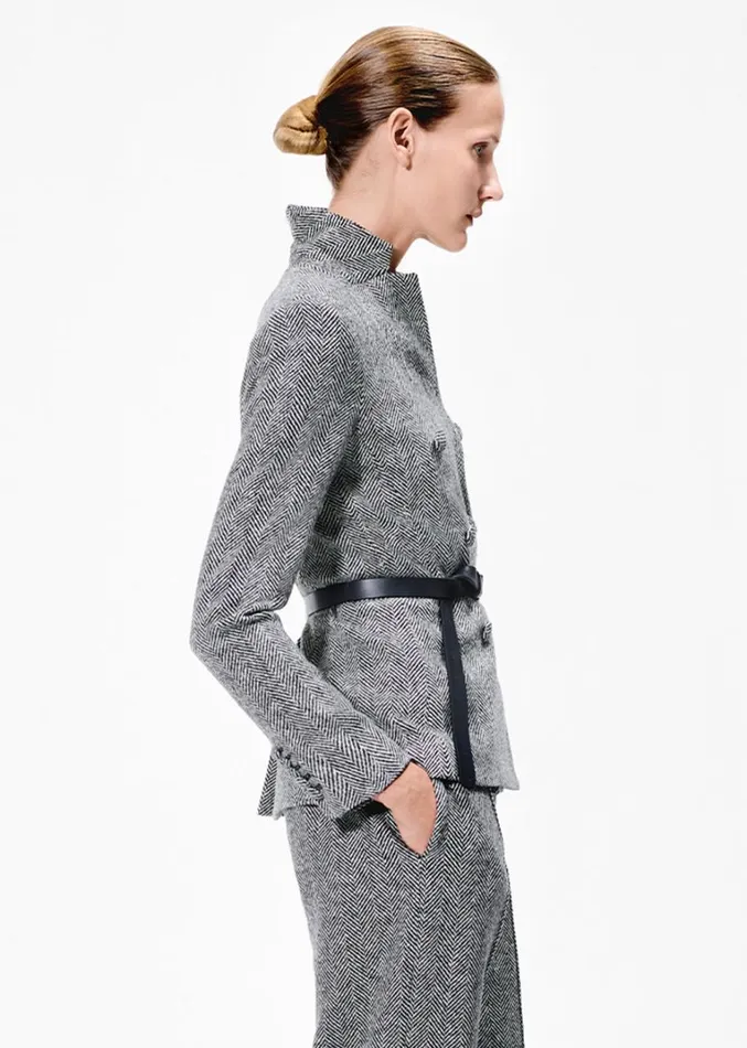 Adam Lippes Spencer Jacket Blackivory Womens Coats and Jackets