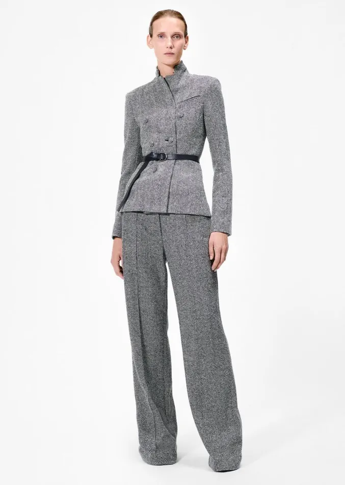 Adam Lippes Spencer Jacket Blackivory Womens Coats and Jackets