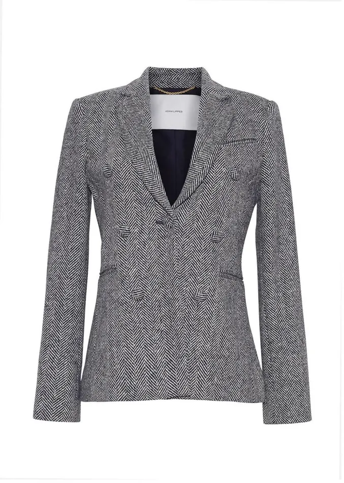 Adam Lippes Spencer Jacket Blackivory Womens Coats and Jackets