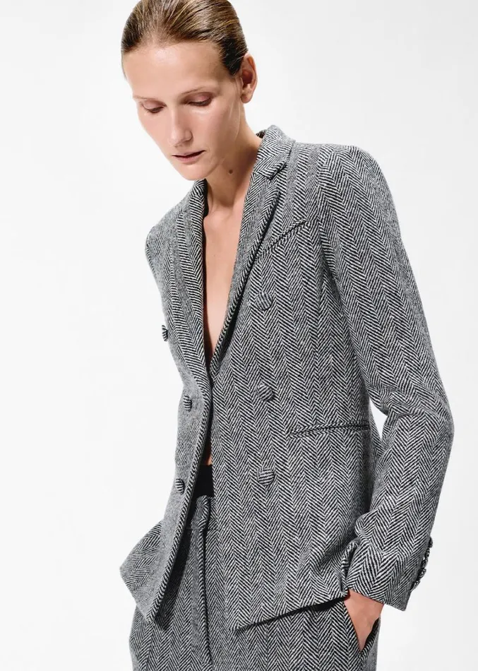 Adam Lippes Spencer Jacket Blackivory Womens Coats and Jackets