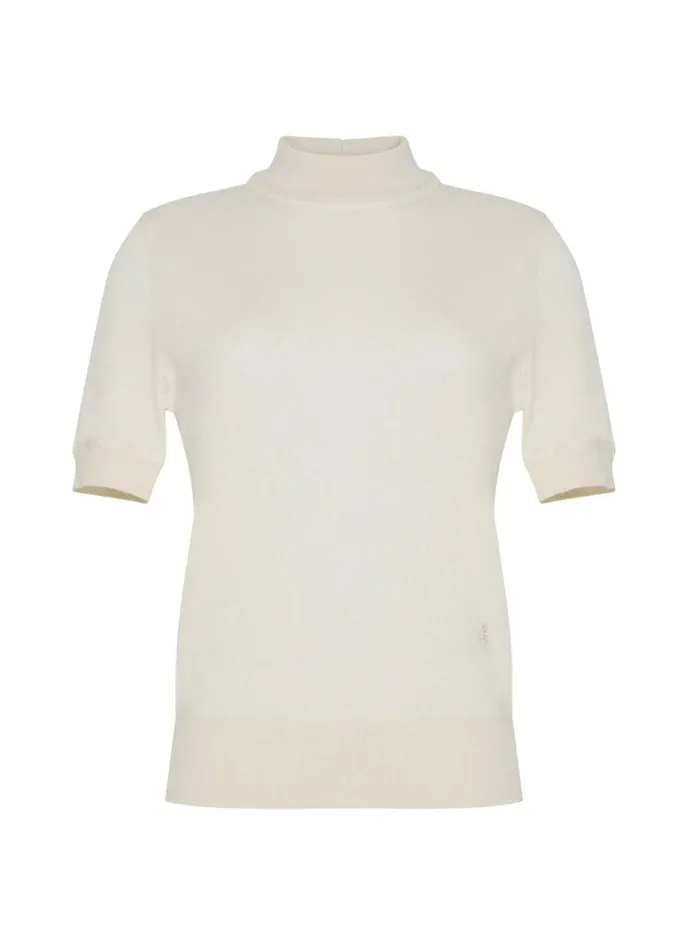Adam Lippes UltraFine Cashmere Mockneck Ivory Womens Sweaters and Knitwear
