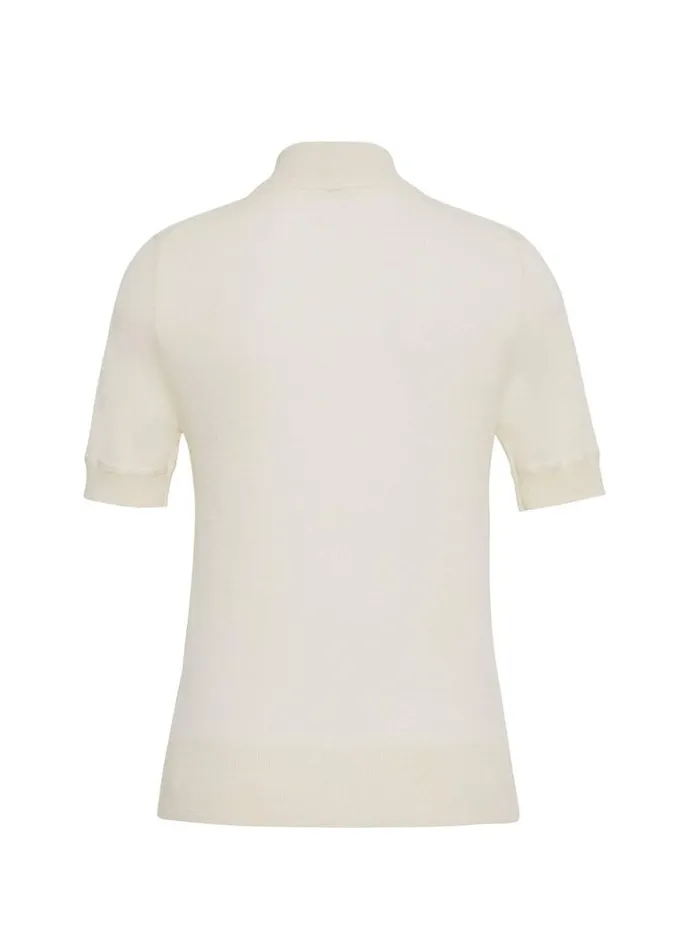 Adam Lippes UltraFine Cashmere Mockneck Ivory Womens Sweaters and Knitwear