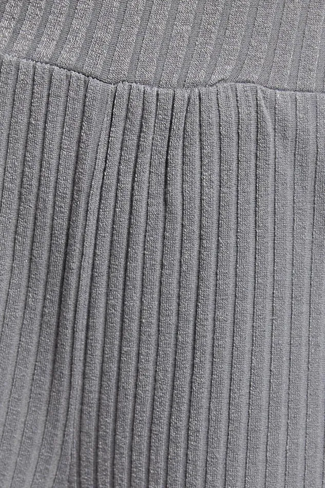 Adriana Pants 8211 Ribbed High Waist Wide Leg Pants In Slate Grey Women Showpo Curve Clothes