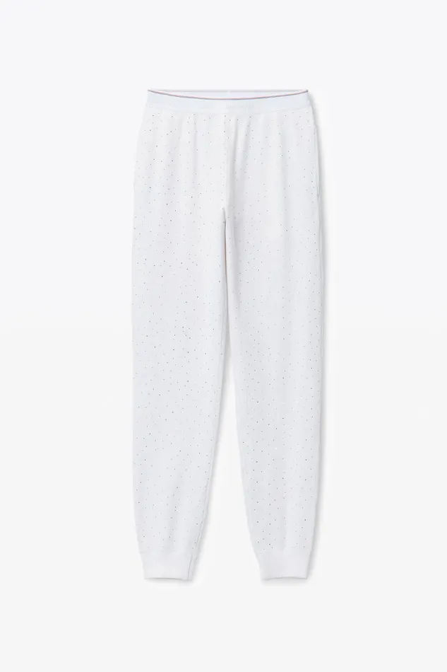 Alexander Wang Bodywear Crystal Hotfix Jogger Pant In Waffle Knit