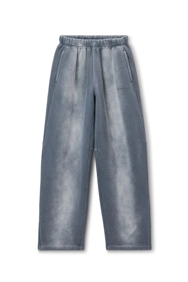Alexander Wang Bottoms Unisex Crystal Hotfix Sweatpant 8211 MenWomen