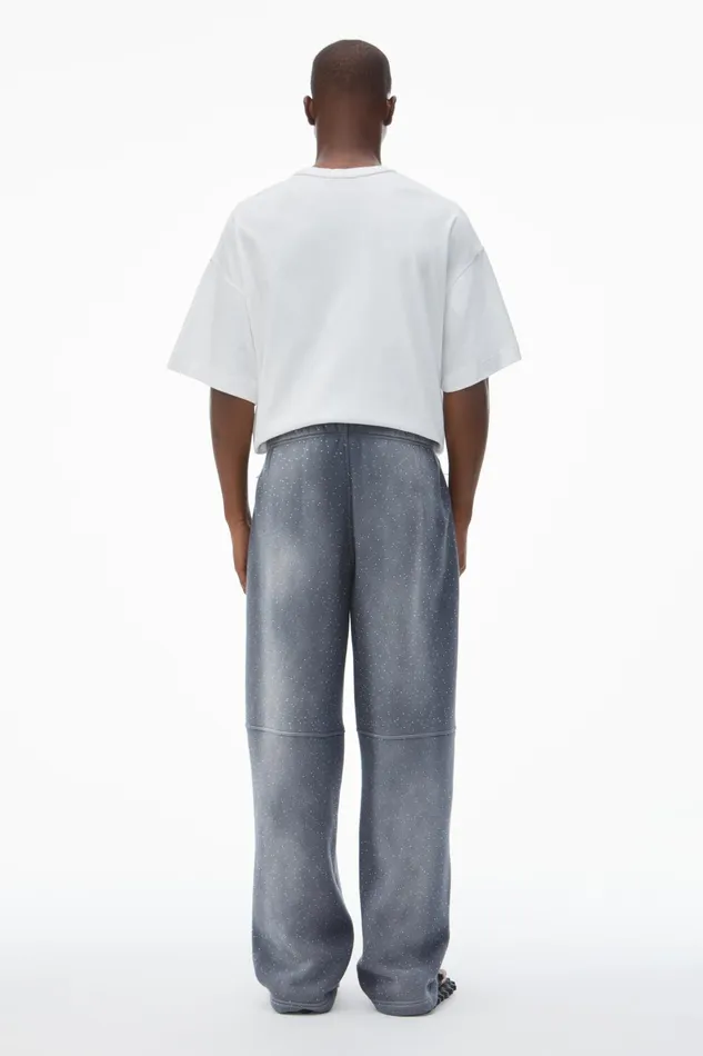 Alexander Wang Bottoms Unisex Crystal Hotfix Sweatpant 8211 MenWomen
