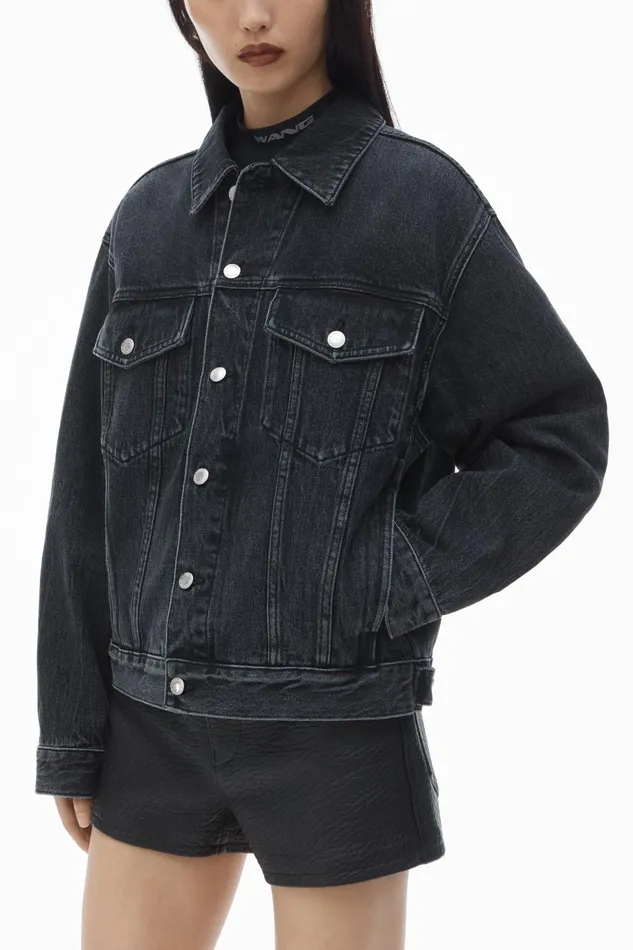 Alexander Wang Denim Oversize Trucker Jacket In Cotton Denim 8211 Women