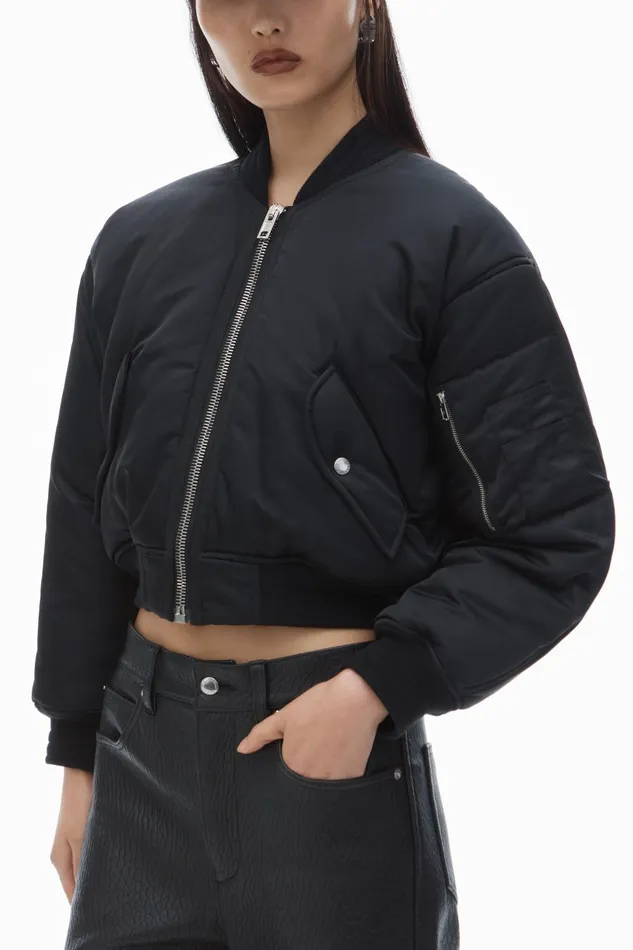 Alexander Wang Outerwear LogoEmbroidered Bomber Jacket 8211 Women