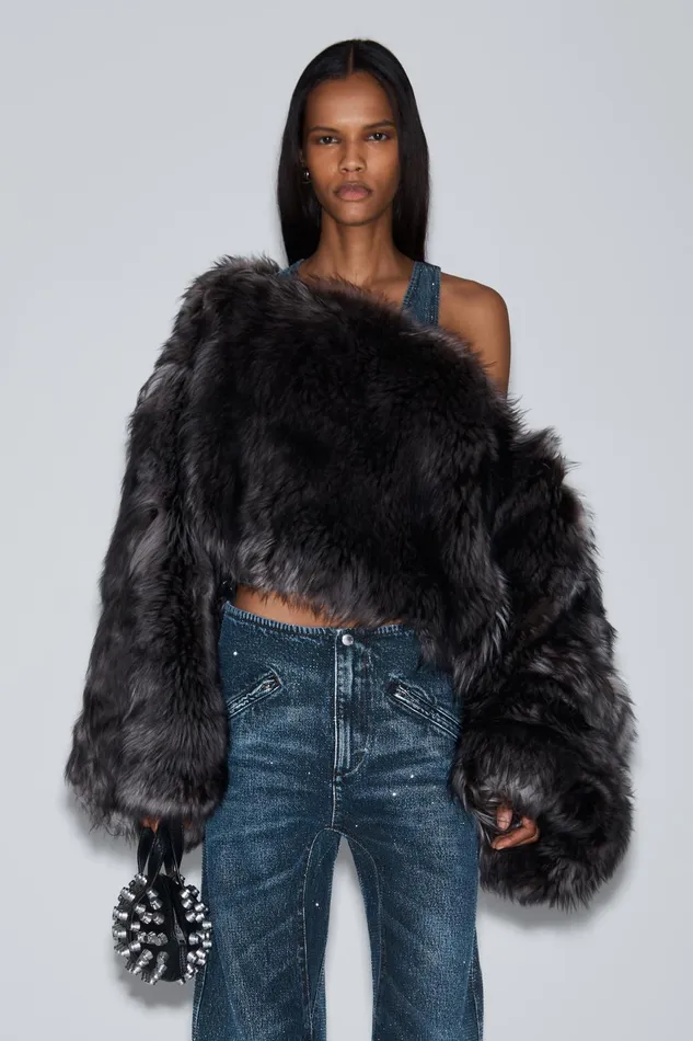 Alexander Wang Pants Clear Crystal Hotfix Moto Pant In Cotton Denim 8211 Women