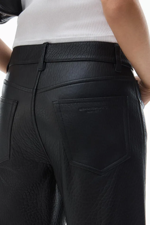 Alexander Wang Pants Ez 8211 Mid Rise Relaxed Straight Pant In Primal Nappa Lambskin Leather 8211 Women