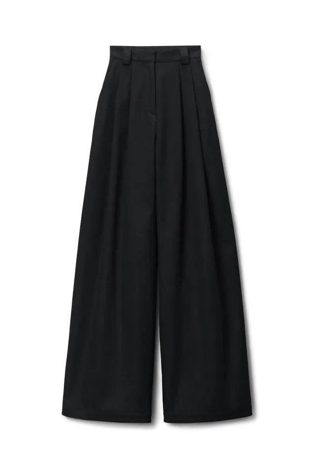 Alexander Wang Pants HighWaist WideLeg Pant In Wool Twill 8211 Women
