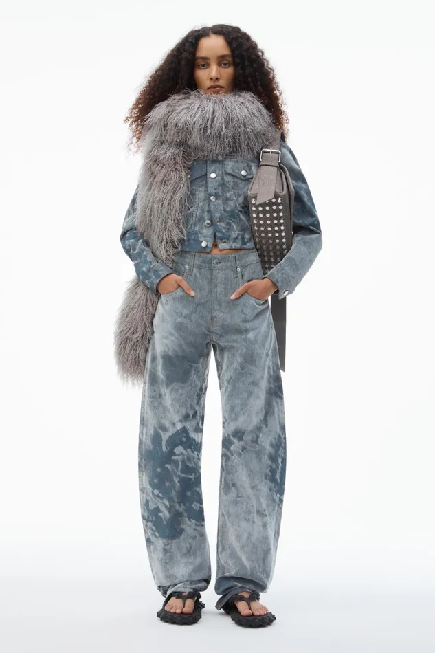 Alexander Wang Pants LowRise Flocked Jeans With Lasered Cloud Print 8211 Women