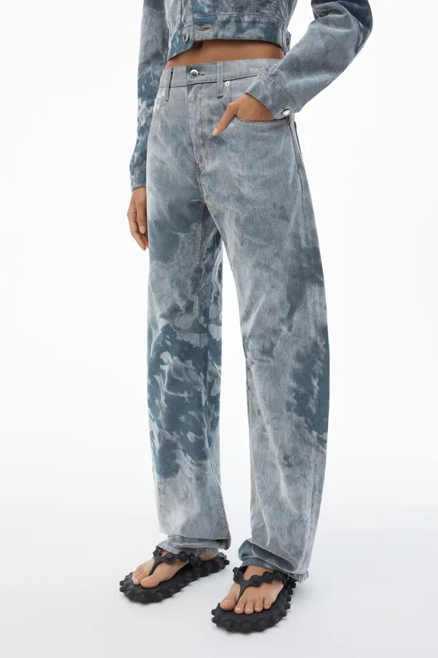 Alexander Wang Pants LowRise Flocked Jeans With Lasered Cloud Print 8211 Women