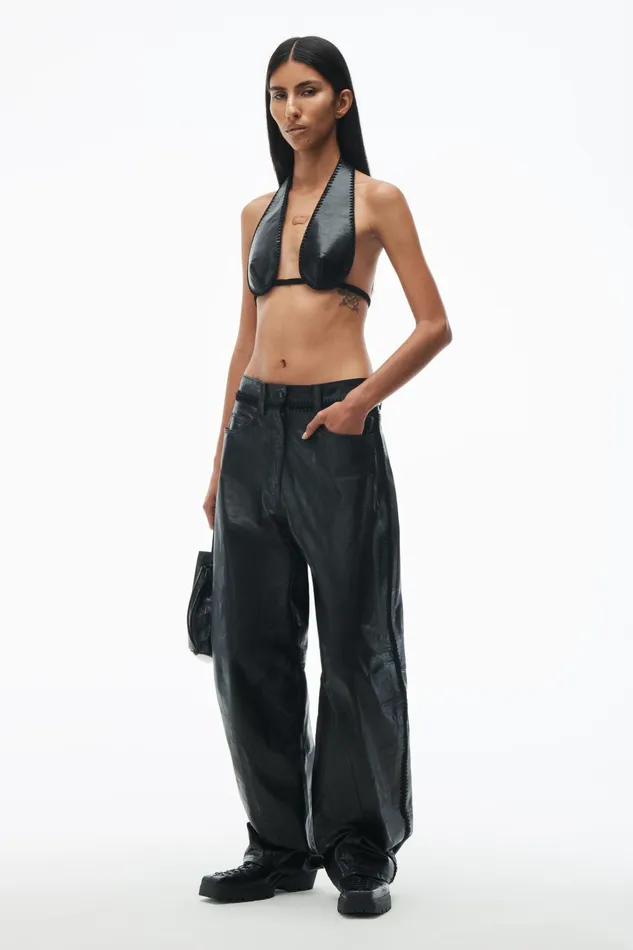 Alexander Wang Pants Low Waist Crochet Trouser In Leather 8211 Women