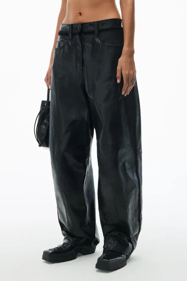 Alexander Wang Pants Low Waist Crochet Trouser In Leather 8211 Women