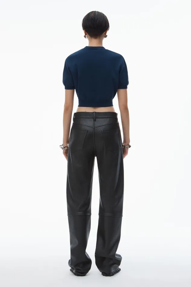 Alexander Wang Sweaters LogoEmbossed Tee In RibKnit 8211 Women