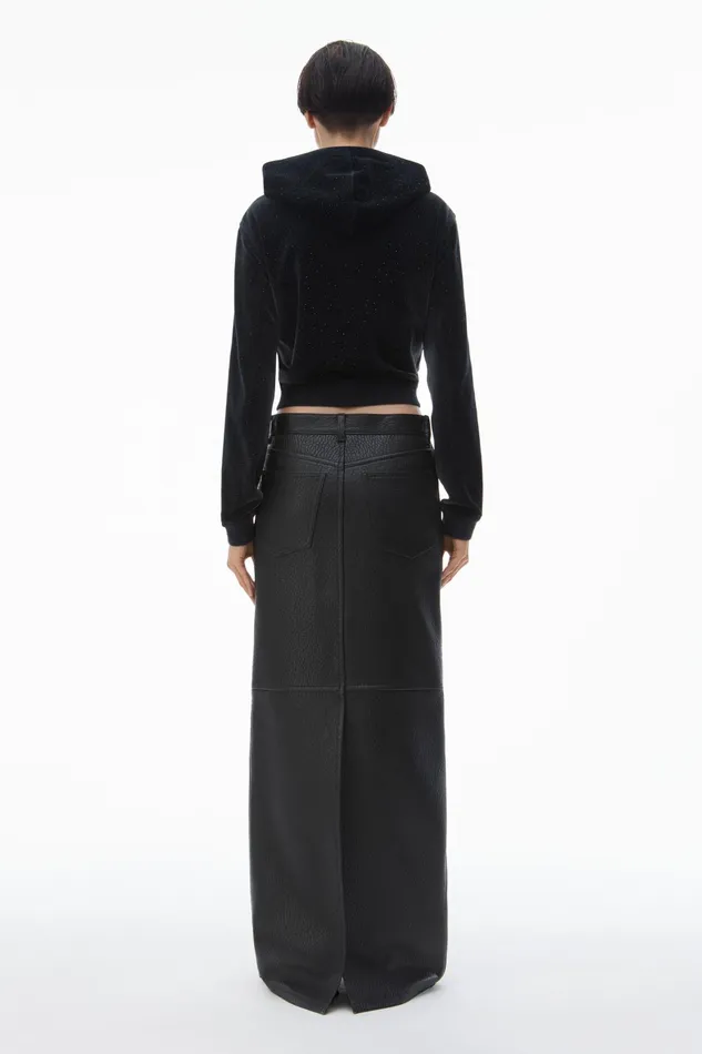 Alexander Wang Sweatshirts Hoodie With Clear Bead Hotfix In Crushed Velour 8211 Women